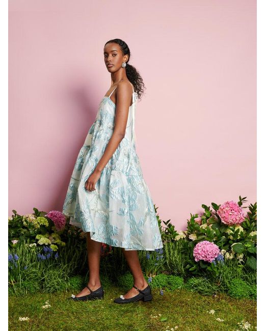 Sister Jane Dream Mabel Jacquard Cami Dress in Green | Lyst 