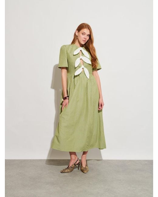 Sister Jane Green Ghospell Sali Stripe Tie Front Midi Dress