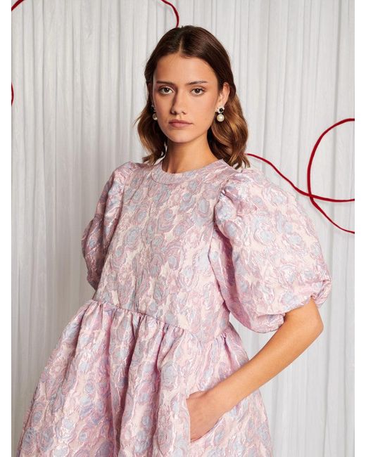 Sister Jane Pink Dream Brambling Jacquard Mini Dress