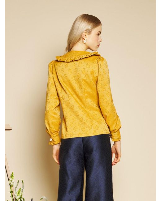 Sister Jane Yellow Jaune Jacquard Top