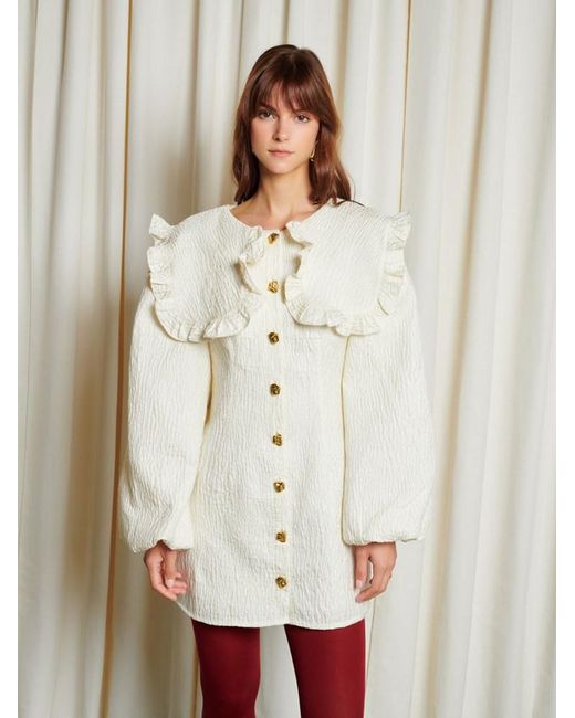 ワンピース herlipto Pointed Collar Mini Dress M Herlipto Pointed Collar Mini Dress