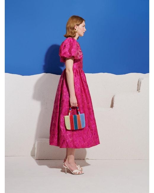 Sister Jane Blue Pomegranate Jacquard Maxi Dress