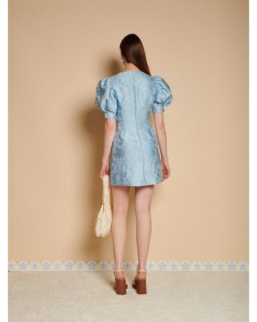 Sister Jane Blue Angie Jacquard Mini Dress