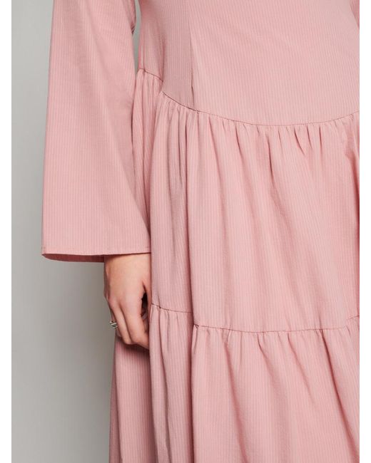 Sister Jane Pink Ghospell Iona Tiered Midi Dress