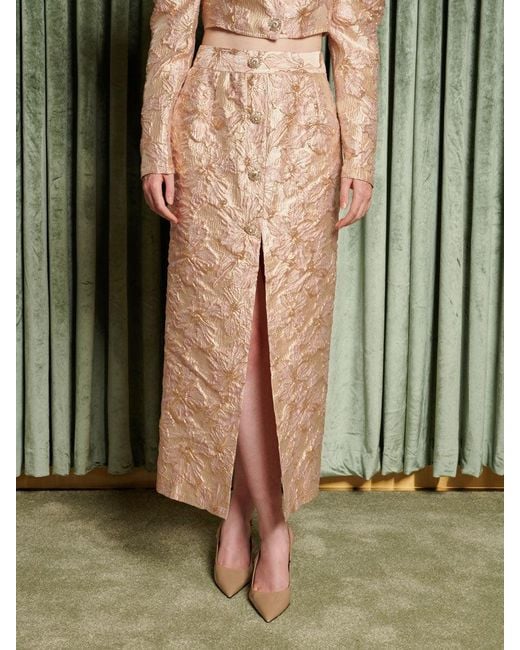 Sister Jane Natural Dream Elsewhere Jacquard Midi Skirt