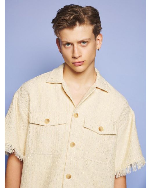 Sister Jane Blue Mountain Tweed Revere Collar Shirt