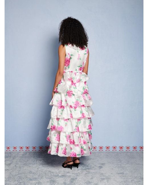 Sister Jane White Dream Pernilla Floral Ruffle Maxi Dress