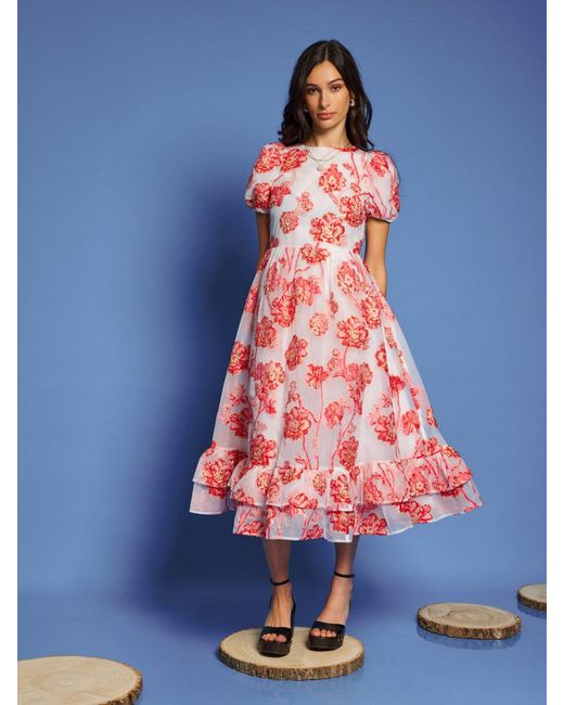 Sister Jane Blue Dream Willa Jacquard Midi Dress