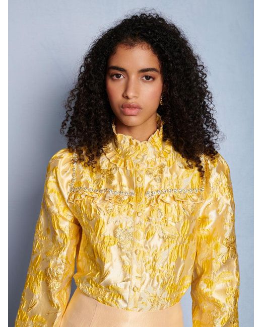 Sister Jane Yellow Dream Ochre Jacquard Blouse