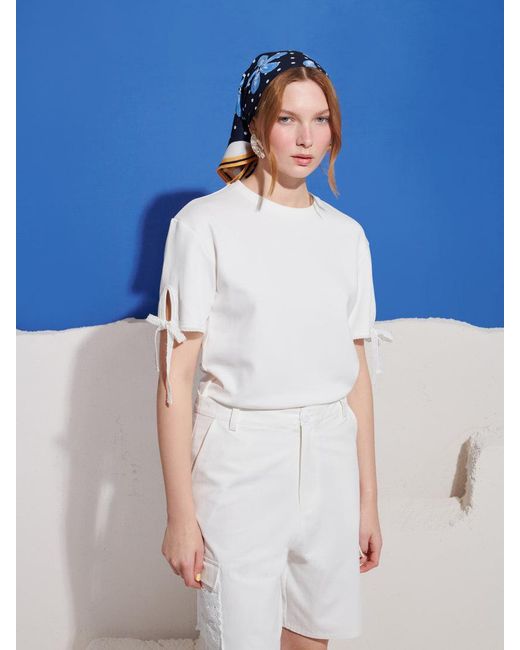 Sister Jane Blue Andros Lace Tie T-shirt