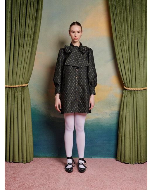 Sister Jane Green Ballad Jacquard Bow Dress