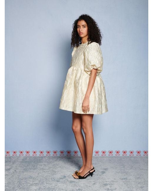 Sister Jane Natural Dream Chalk Jacquard Mini Dress