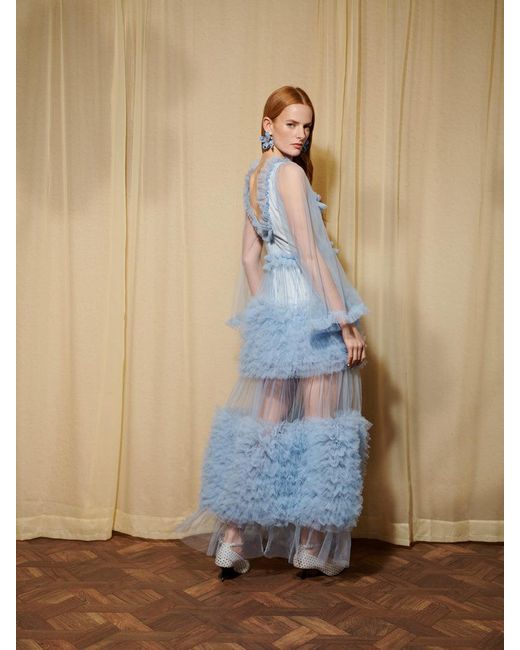 Sister Jane Blue Dream Halo Haze Tulle Maxi Dress