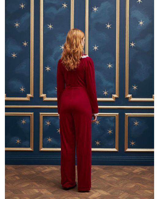 Sister Jane Blue Ballad Velvet Jumpsuit