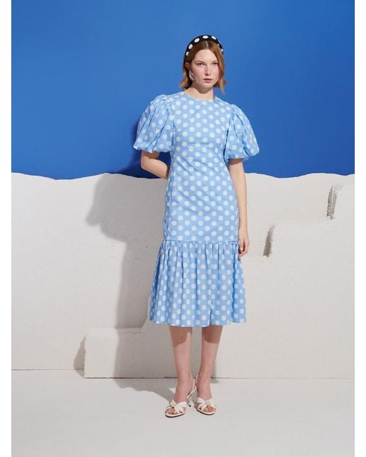 Sister Jane Blue Seaglass Spot Midi Dress