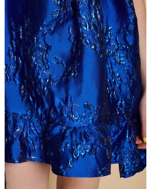 Sister Jane Blue Watercolour Jacquard Mini Dress