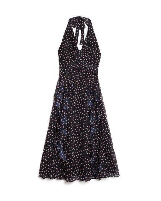 Sister Jane Natural Painterly Polka Chiffon Midi Dress