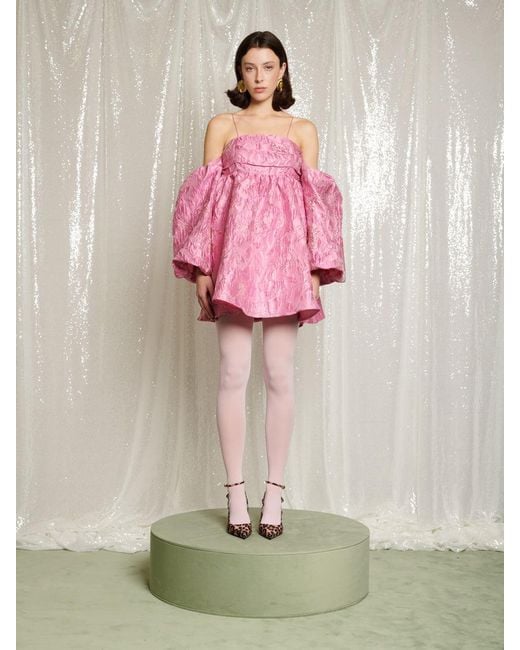 Sister Jane Pink Secret Ball Jacquard Mini Dress
