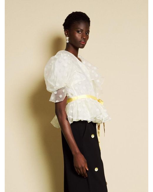 Sister Jane Natural Dream Margaux Spot Organza Wrap Top