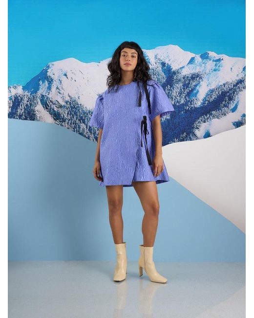 ghospell blue dress Ghospell Heloisa Mini Dress Classic Blue / S