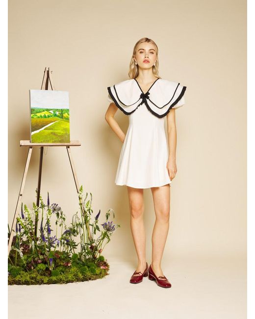 Sister Jane Natural Daffodil Collar Mini Dress