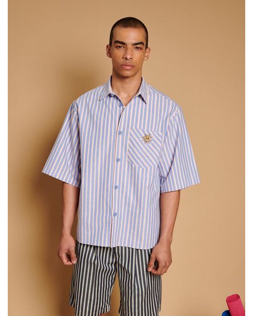 Sister Jane Blue Verano Boxy Striped Shirt