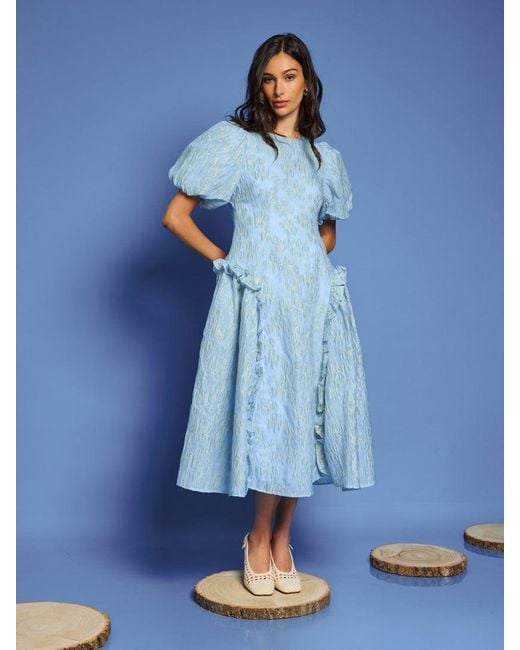 Sister Jane Blue Dream Endless Days Jacquard Dress