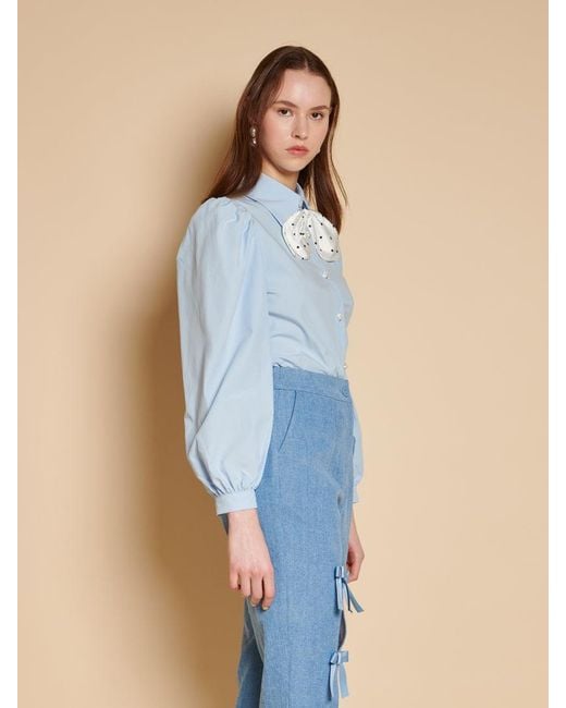Sister Jane Blue Vera Bow Tie Blouse