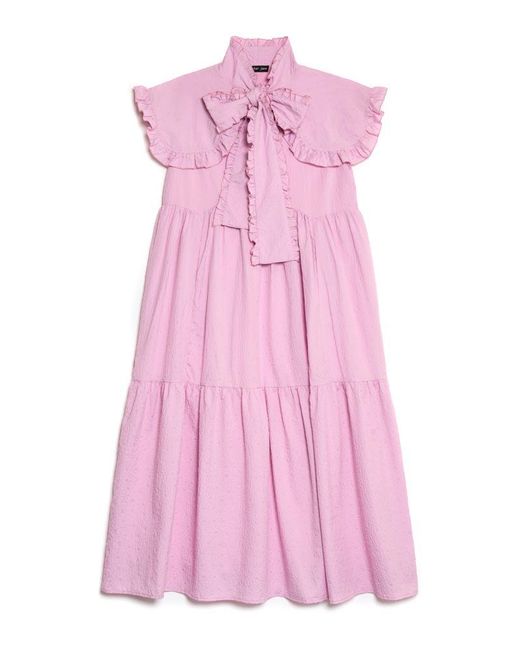 Structured Bow Midi Dress Red