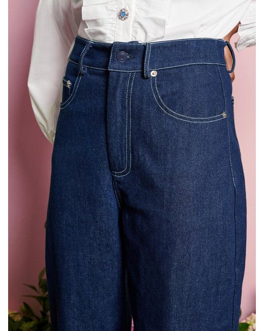 Sister Jane Blue Dream Rosie Denim Embroidery Trousers