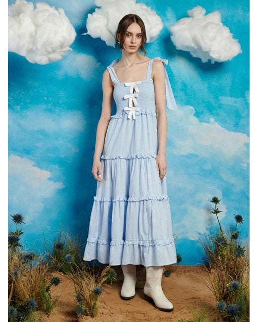 Sister Jane Blue Kansas Stripe Midi Dress