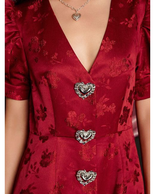 Sister Jane Red Carnival Hearts Midi Dress