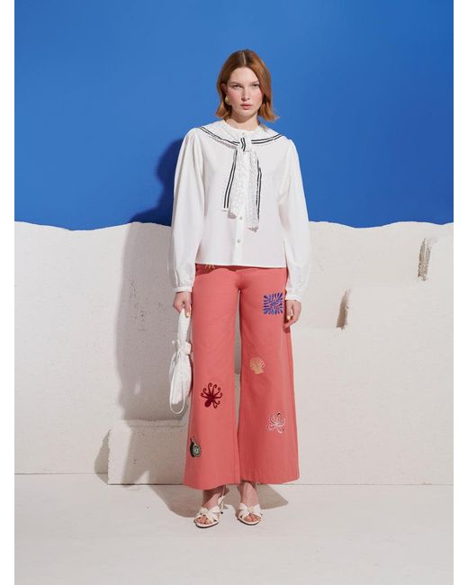 Sister Jane Pink Island Life Embroidered Jeans