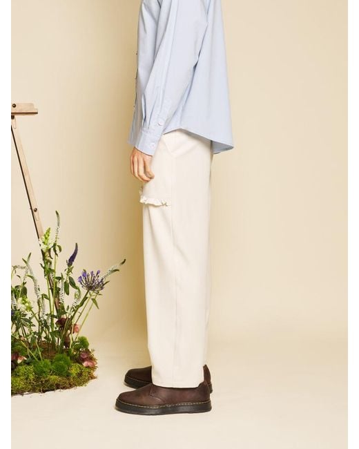 Sister Jane Natural Odilon Ruffle Trim Trousers