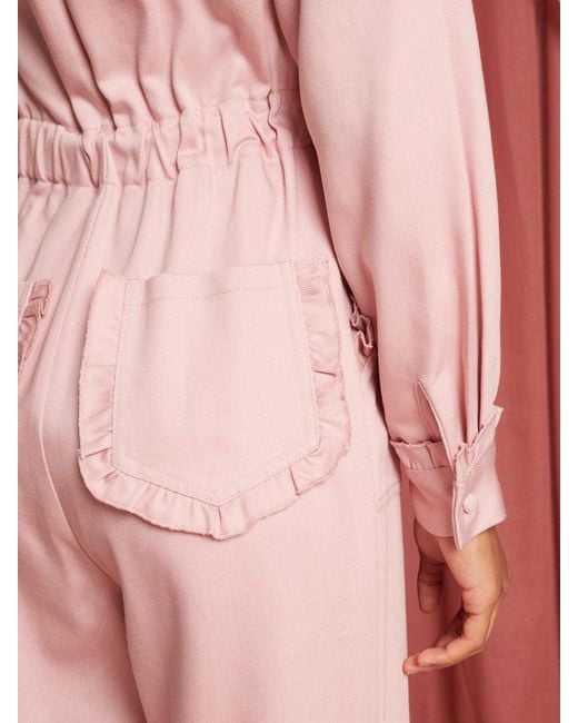 Sister Jane Pink Lovebirds Ruffle Jumpsuit