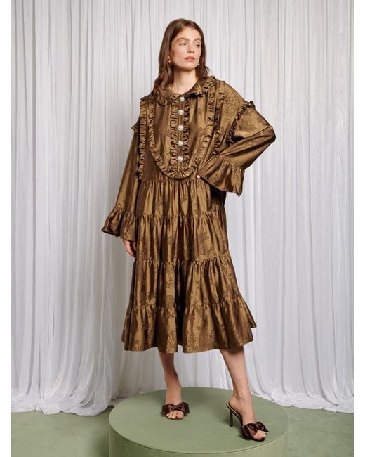 Sister Jane Multicolor Helen Bib Jacquard Midi Dress