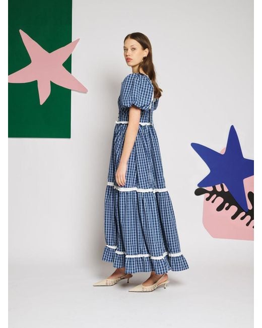 Sister Jane Blue Celeste Check Maxi Dress