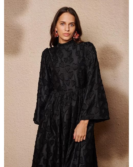 sister jane Black Dress Lサイズ 黒色 総柄 Sister Jane Soft Focus Midi Dress in Black | Lyst