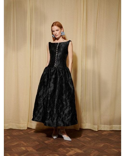 Sister Jane Black Dream Optimist's Jacquard Maxi Dress
