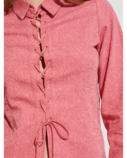 Sister Jane Pink Ghospell Mayra Tie Front Shirt
