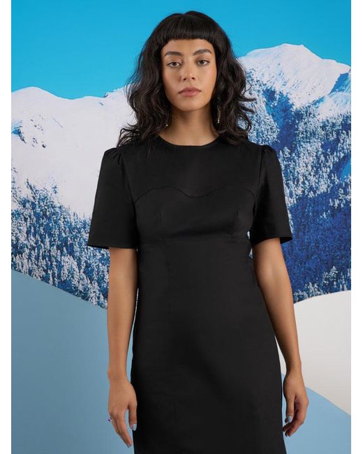 Sister Jane Blue Ghospell Anya Seamed Midi Dress