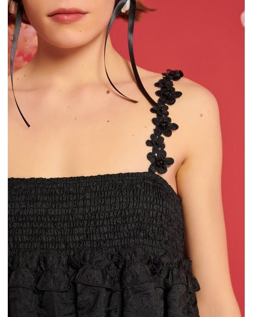 Sister Jane Red Dream Enflower Jacquard Mini Dress