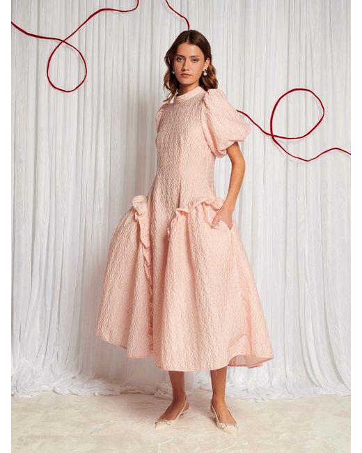 スーツ・フォーマル・ドレス Swift Jacquard Midi Dress sister jane Sister Jane Dream Swift Jacquard Midi Dress in Pink | Lyst