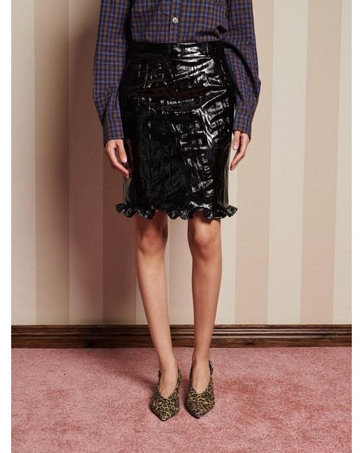 Sister Jane Brown Lunette Pu Midi Skirt