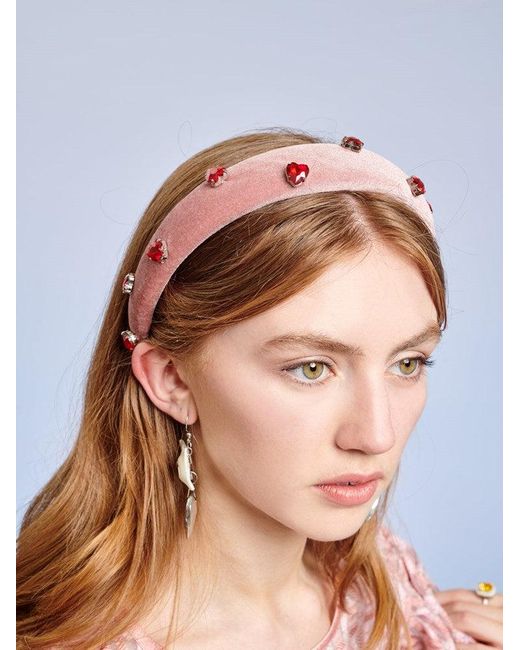 Sister Jane Velvet Heart Horizon Headband in Pink Lyst