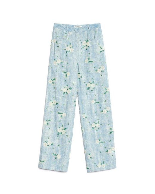 Sister Jane Dream Harmony Bead Denim Trousers in Blue | Lyst