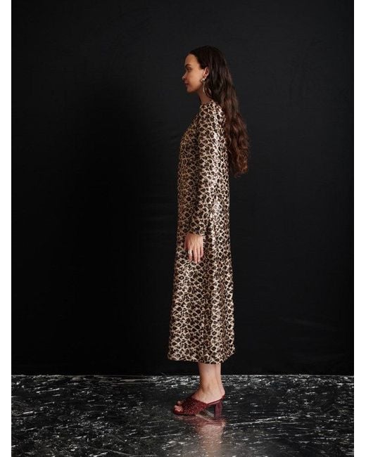 Sister Jane Black Ghospell Yara Sequin Leopard Midi Dress