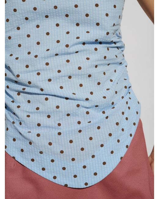 Sister Jane Blue Ghospell Farah Polka Dot Top