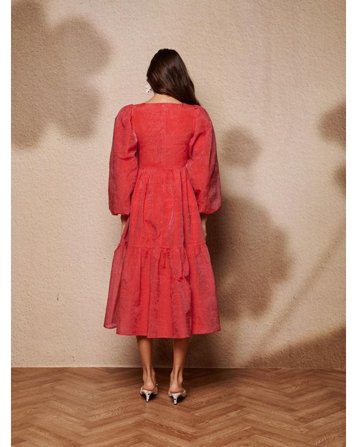 Sister Jane Red Sunrise Bow Midi Dress