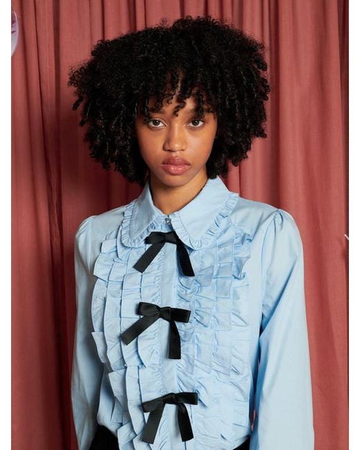 Sister Jane Red Arnell Bow Ruffle Shirt